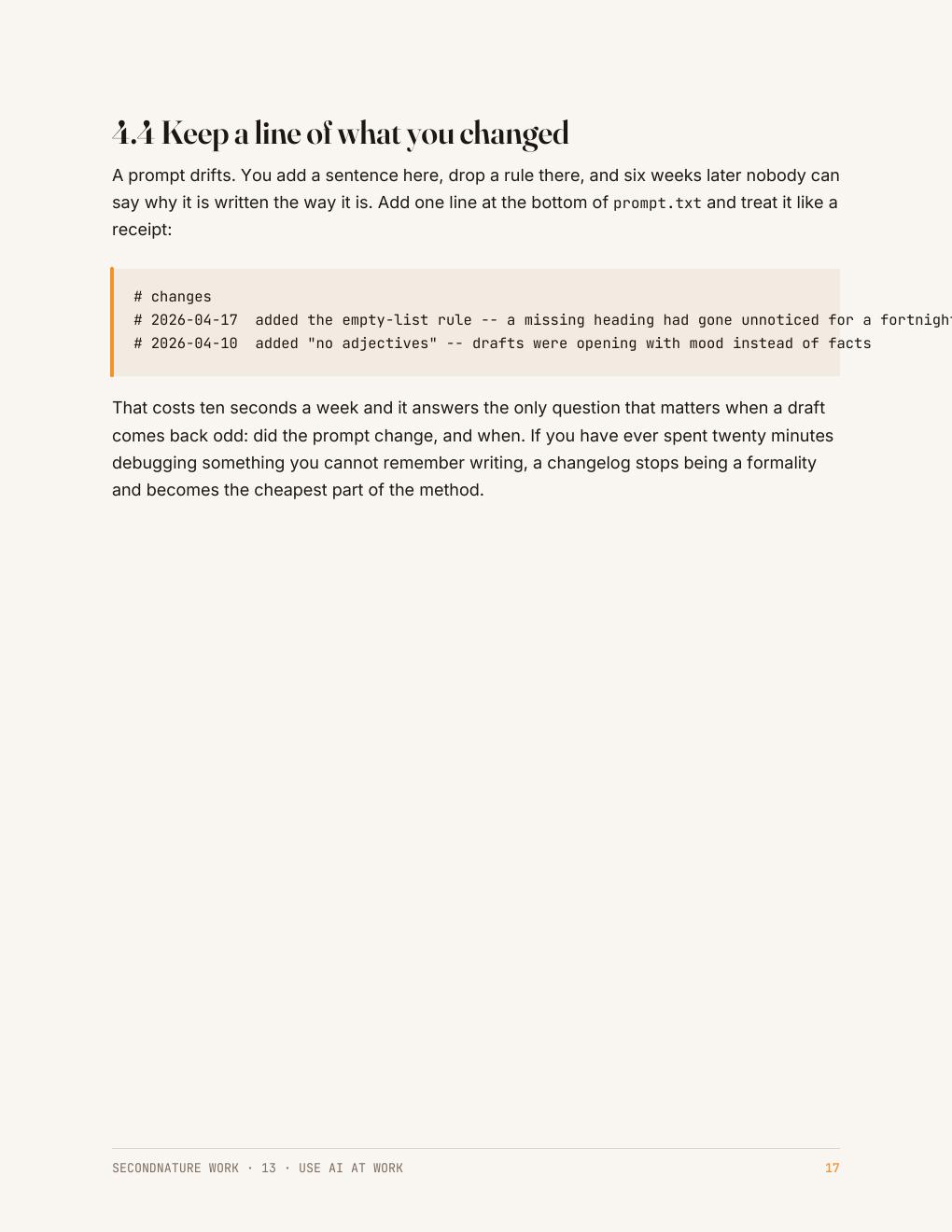 Page 18 of the Use AI at Work Quick Start Guide