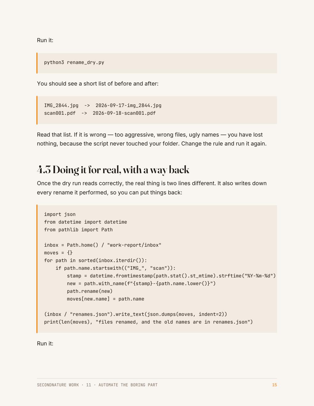 Page 16 of the Automate the Boring Part Quick Start Guide