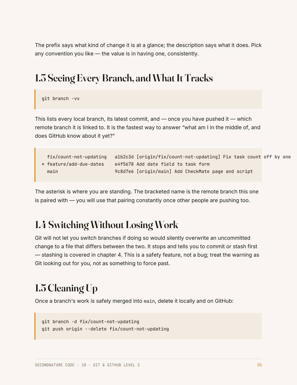 Page 6 of the Git & GitHub Level 2 Quick Start Guide