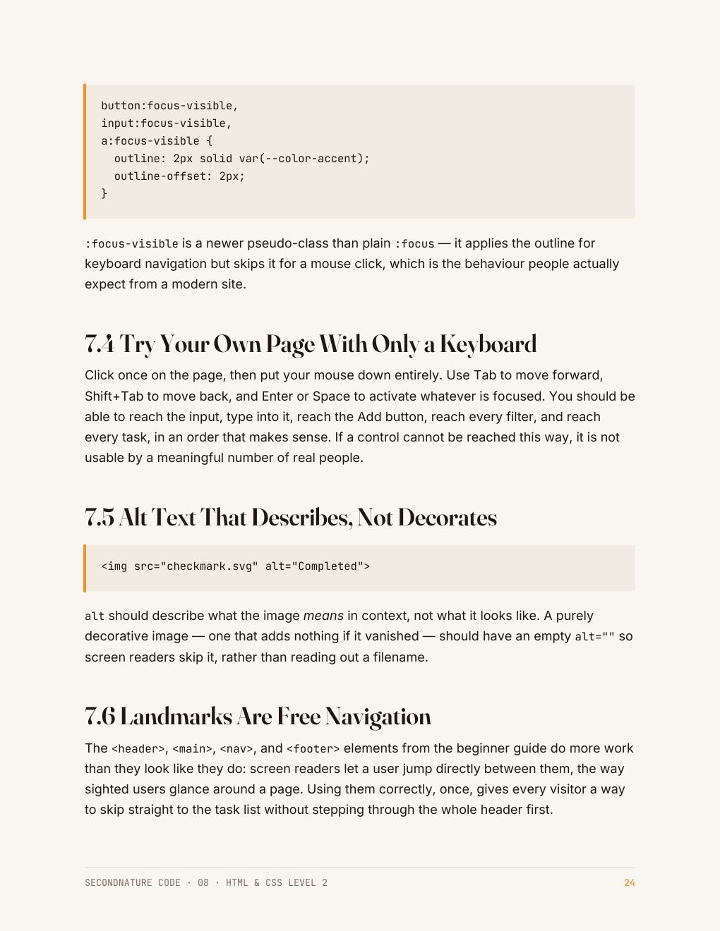 Page 25 of the HTML & CSS Level 2 Quick Start Guide