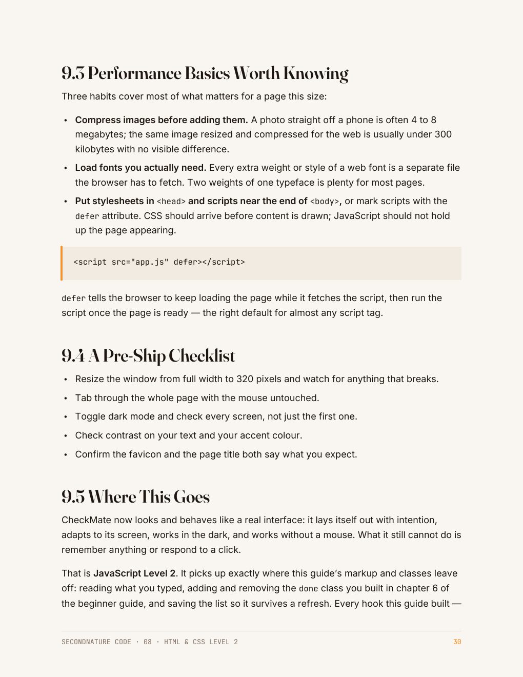 Page 31 of the HTML & CSS Level 2 Quick Start Guide