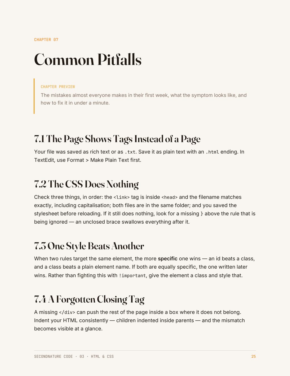 Page 26 of the HTML & CSS Quick Start Guide