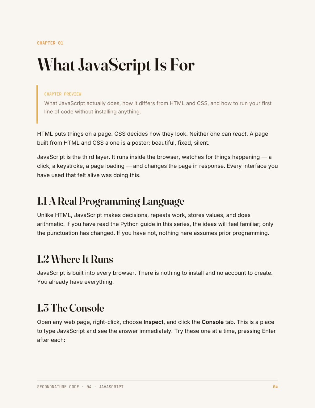 Page 5 of the JavaScript Quick Start Guide