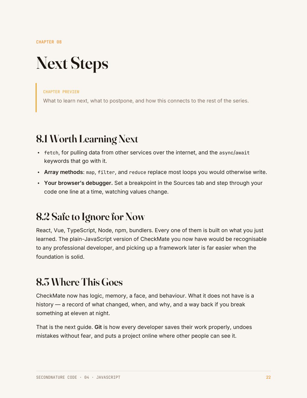 Page 23 of the JavaScript Quick Start Guide