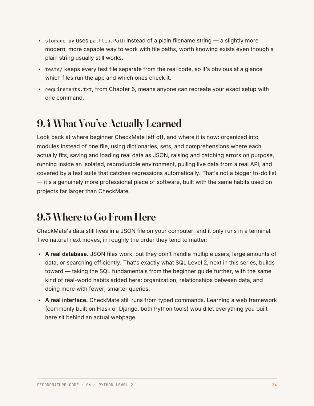 Page 35 of the Python Level 2 Quick Start Guide