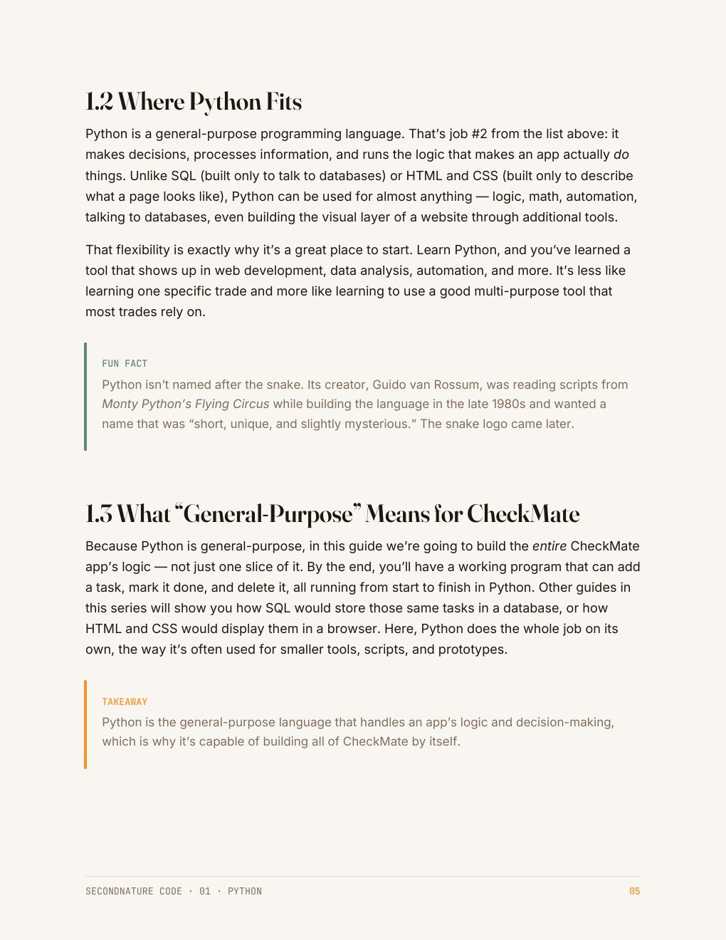 Page 6 of the Python Quick Start Guide