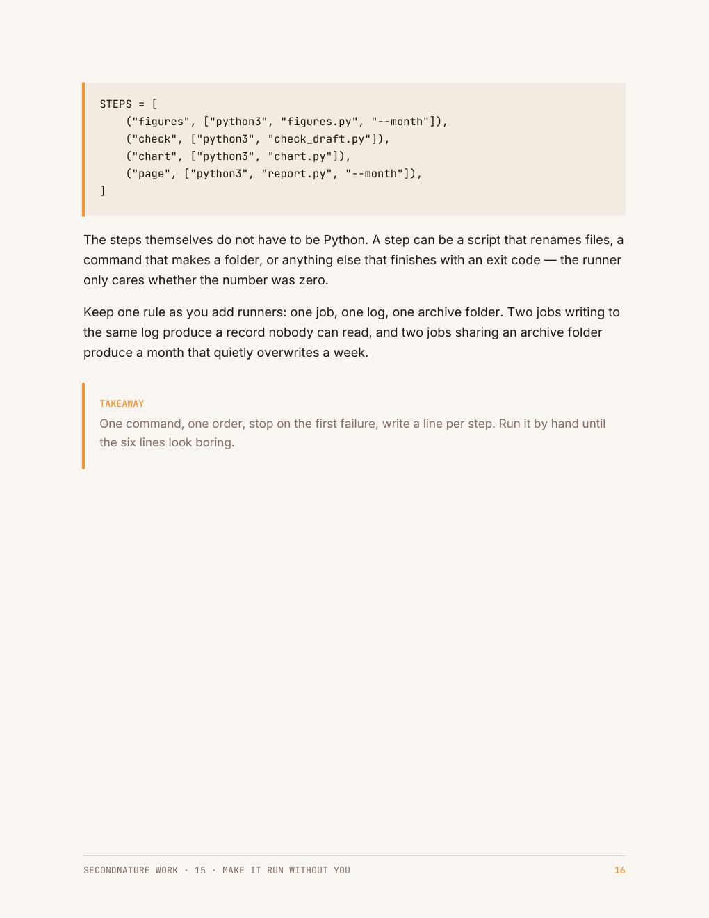 Page 17 of the Make It Run Without You Quick Start Guide