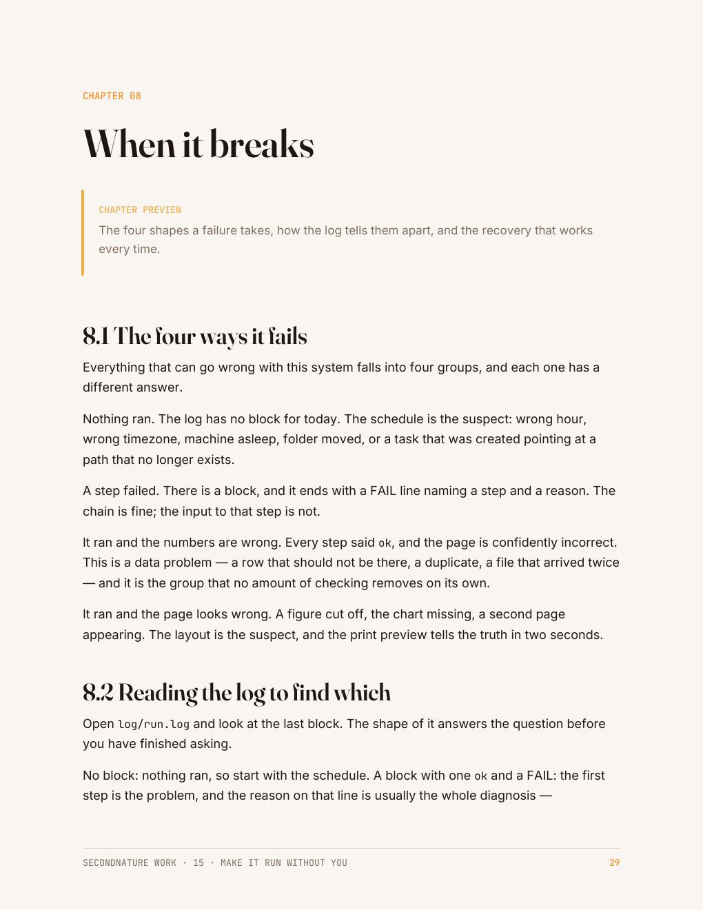Page 30 of the Make It Run Without You Quick Start Guide