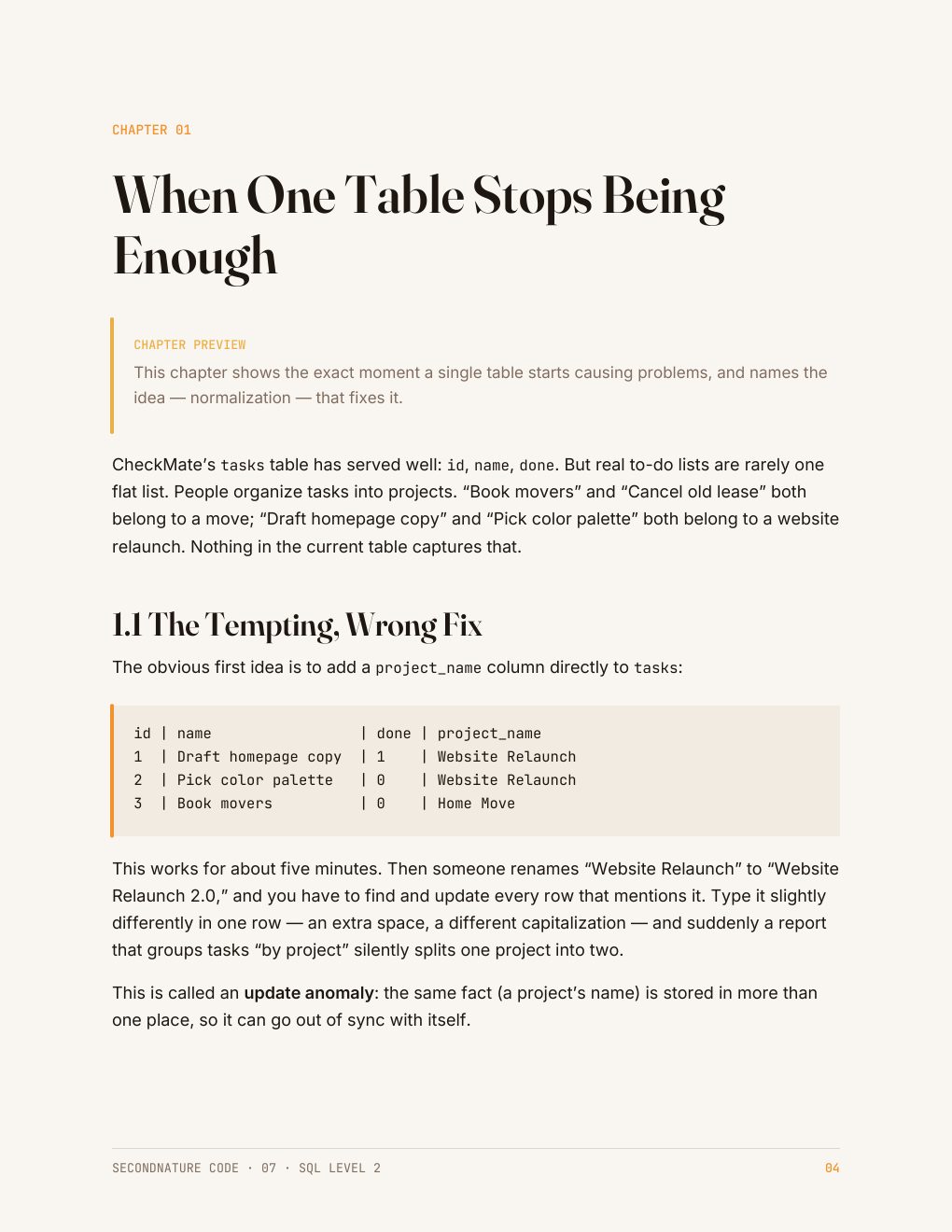 Page 5 of the SQL Level 2 Quick Start Guide