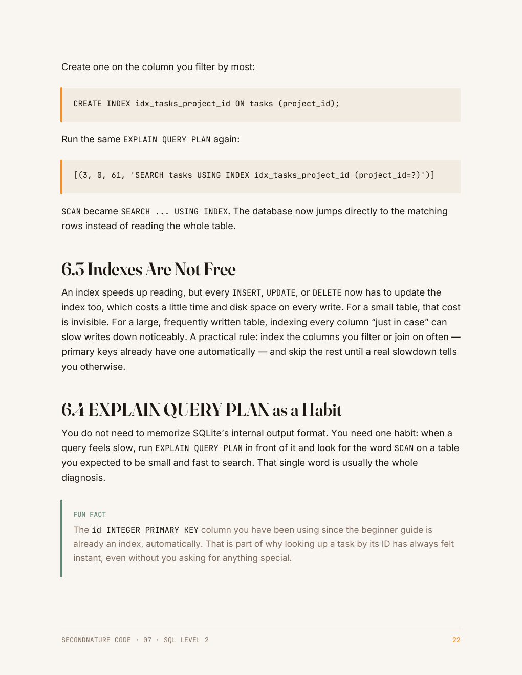 Page 23 of the SQL Level 2 Quick Start Guide